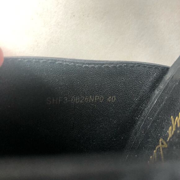 3.1 Phillip Lim Vincent Leather Mule Black Silver Peep Toe Ankle Strap 40 EUC - Picture 10 of 11